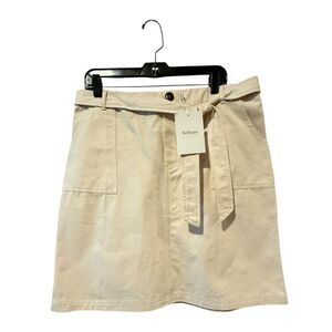 Boheme Cream Belted‎ Skirt Size XL NWT